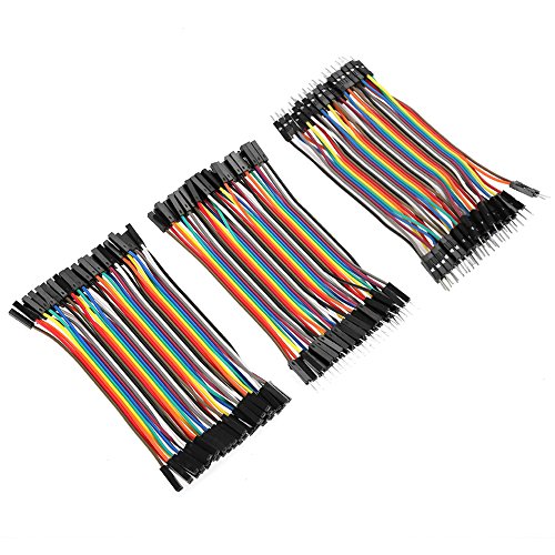 Cavi Jumper Kit Connettori Adattatori 40Pin M A F / 40Pin M A M / 40Pin F A F Breadboard Colorful 10Cm 3Pcs