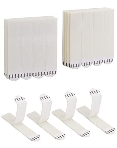 Qwork® 32 Paia Strisce A Strappo Per Appendere Quadri, 93 X 19 Mm Strisce Adesive Con Gancio E Anello Per Appendi Quadri, Senza Chiodi, Senza Danni