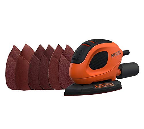 Black+Decker Bew230-Qs - Disco Abrasivo Triangolare Mouse, 55 Watt, 133 X 95 Mm