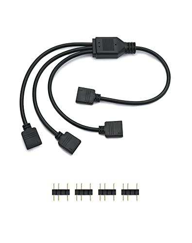 Qwork® Cavo Splitter Argb, 5 V, 3 Pin, Splitter Argb, 1 Presa Su 3 Spine, 30 Cm, Per Dissipatore Cpu E Ventola Argb 5 V