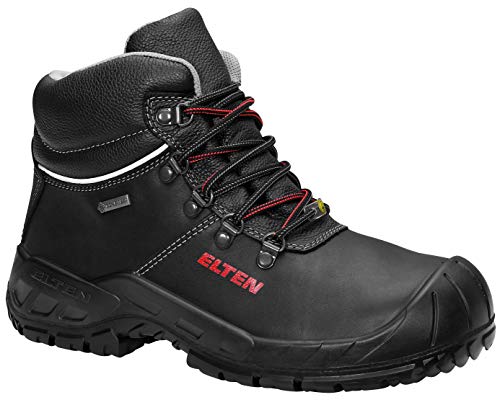 Elten Scarpe Antinfortunistiche Renzo Gtx Mid Esd S3 Ci, Uomo, Pelle, Puntale In Acciaio, Leggere, Robuste, Nero, Misura: 44