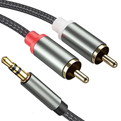 Froggen Cavo Rca Jack 3.5Mm Cavo Adattatore 3,5 Mm A 2 Rca Maschio Cavo Audio Stereo Jack In Nylon Per Smartphone Amplificatore Mp3 Altoparlante Subwo