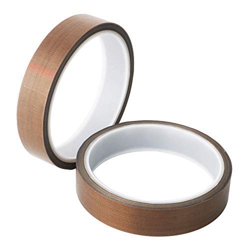 Gtiwung 2Pcs Alta Temperatura Nastro In Ptfe, Alta Temp Nastro Adesivo In Fibra Di Vetro, Teflon Di Vetro Nastro Adesivo, Resistente Al Calore Fino A