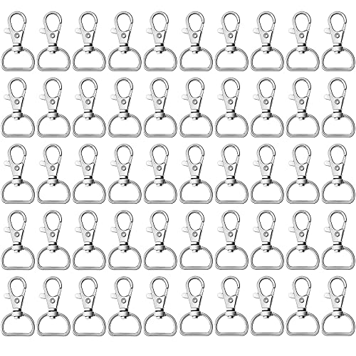 Ganci Per Portachiavi Fai Da Te, 50 Pezzi Moschettoni Ganci Di Girevole, Portachiavi Moschettone Girevole, Moschettone Anello A D, Per Portachiavi, Ap