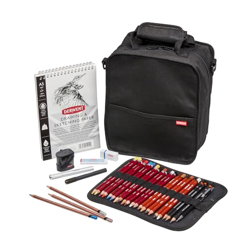 Derwent Borsa In Tela Per Artisti, Con Tasca Portaoggetti Ed Elastico Portamatite Incluso, Ottima Per Trasportare Materiale Da Disegno Anche In Viaggi