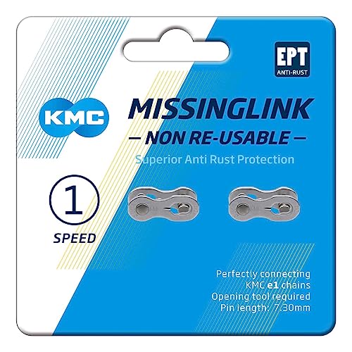 Kmc X1 Single Speed Ept Missinglink, Missing Links Unisex Adulto, Argento Scuro, Narrow (3/32")