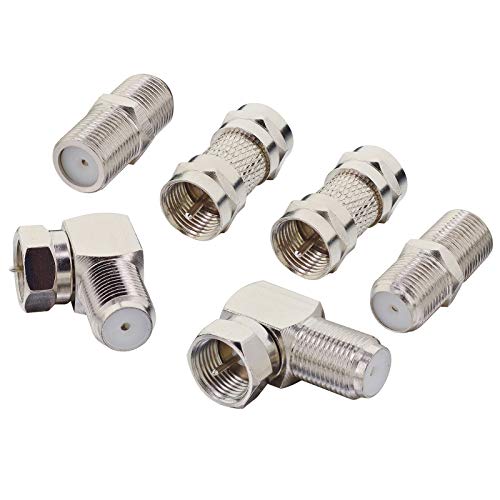 Boobrie Kit 6Pcs Connettore Tipo F Rg6 Tipo F Maschio A Femmina F Femmina A Femmina F Maschio A Maschio Accoppiatore F Tipo F Adattatore Per Tv, Cavo