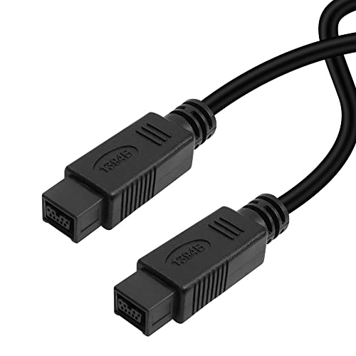 Meiriyfa Cavo Firewire Ieee 1394B 9 Pin A 9 Pin Maschio A Maschio, Firewire 800 9Pin Adattatore Cavo Per Stampante, Scanner, Fotocamera Digitale (Nero