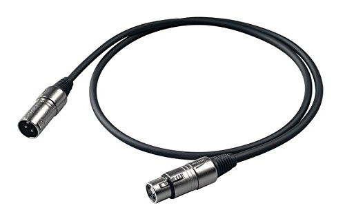 Proel Bulk250Lu05 - Cavo Audio Professionale Con Connettori Cannon Xlr 3P Maschio A Cannon Xlr 3P Femmina Da 0,5Mt, Nero
