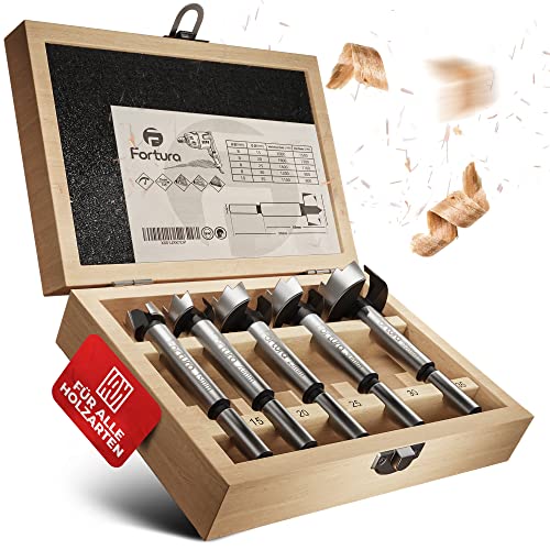 Fortura Set Di Punte Forstner Ø15 – 35 Mm/Punte Per Legno/Forstner/Set Di Punte Per Legno/Fresa Per Legno, Set Di Punte Per Trapano/Trapano Per Legno