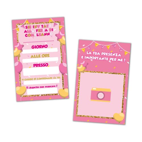 Printservis 20 Inviti Per Festa Di Compleanno, Stampa Su Cartoncino Premium, Grafica E Stampa Sorprendente, Eleganti E Facile Da Compilare (Tema Pallo