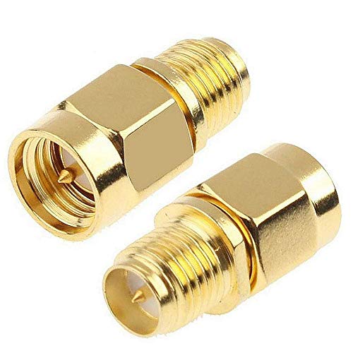 Tengko Sma Female To Sma Female Plug Connector Rf Coaxial Adapter Gold Plating Adapter For Wi-Fi Antenna Repeaters Radio Signal Extension Cable (2 Pac