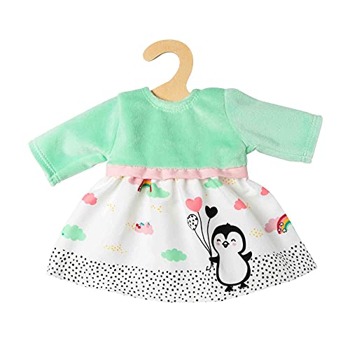 Heless 1124-Vestito Per Bambole Pois, In Morbido Velours E Stampa Pinguino, Taglia 28-35 Cm, Multicolore, 1124