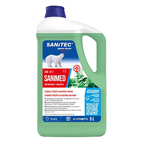 Sanitec 9758 Disinfettante Concentrato Sanimed, Verde, Senza Profumo, 5 Kg