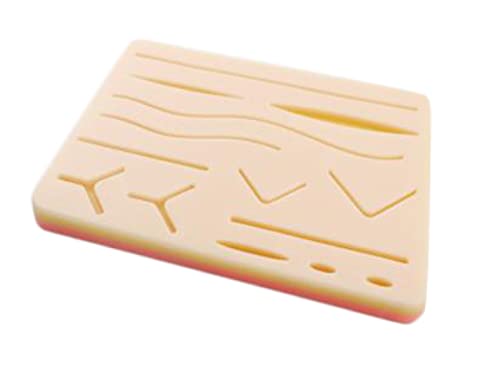 Gima - Pad Per Esercitazione Suture Con Rete, Cuscino In Silicone, Simile Alla Pelle Vera, Simulatore Per Suture, 3 Strati, 14 Ferite.