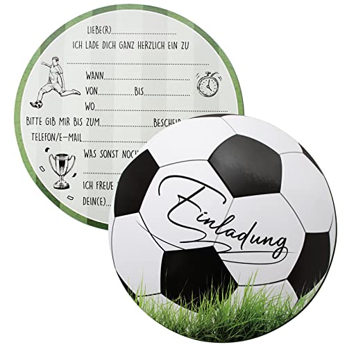 Gebetter Tedesco 12Pz Biglietti Invito Compleanno Bambino Inviti Rotondi Tema Calcio Inviti Compleanno Bambino Bambina Calciatore Per Feste Sport Calc