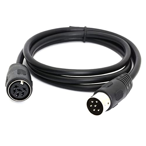 Htguoji Spina Connettore Midi Din 6 Pin, Cavo Di Prolunga, Maschio A Femmina, Adattatore Av Per Audio Digitale (1 M)