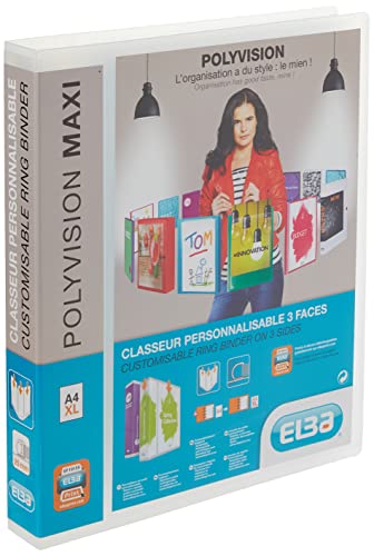 Elba Polyvision Maxi A4, 4 Anelli A D, 25 Mm, Raccoglitori Per Presentazioni