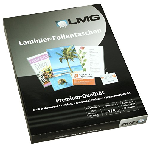 Lmg Lmgcc-175 Pouches Credit Card, 54 X 86 Mm, 2 X 175 Mic, 100 Pezzi