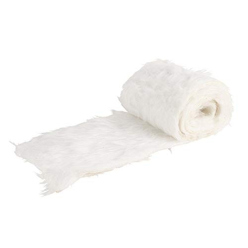 Ideen Mit Herz Nastro In Pelliccia Sintetica, Larghezza 12 Cm, Lunghezza 2 M, Ideale Per Artigianato, Cucito, Decorazione, Runner (Bianco)