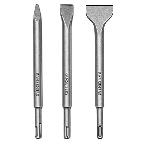 Ranseners Sds-Plus Point Scalpello E Scalpello Piatto E Scalpello Spatola Set 3 Pezzi, 25Cm, Universale Sds-Plus, In Acciaio Super Temprato