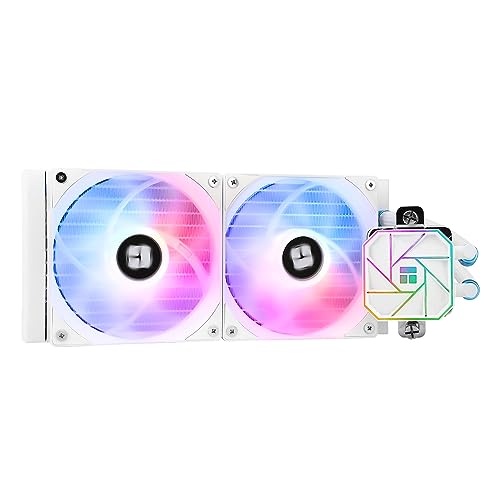 Thermalright Aqua Elite 240 White V3 - Raffreddatore Per Cpu Liquido, Doppia Ventola Pwm Argb Con Cuscinetti S-Fdb, Pompa Efficiente Controllata Da Pw