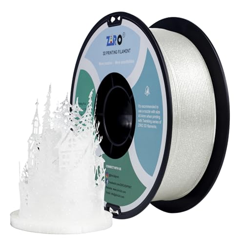 Filamento Ziro Pla Glitter 1,75 Mm Filamento Stampante 3D Pla 1,75 Mm Serie Di Colori Scintillanti 1 Kg, Precisione Dimensionale +/- 0,05 Mm,Trasparen