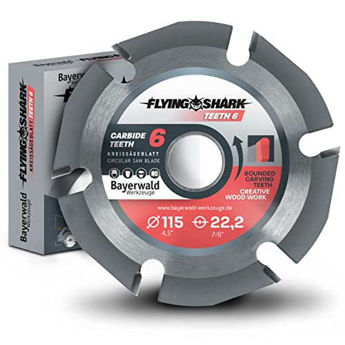 Bayerwald Flying Shark Ø 115 Mm (6 Denti), Lama Per Sega In Legno – Intaglio, Scricchiolio – Ideale Per Carving
