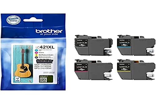 Brother Lc421Xl Value Pack – Confezione Da 4 – Xl – Nero, Giallo, Ciano, Magenta – Originale – Cartuccia