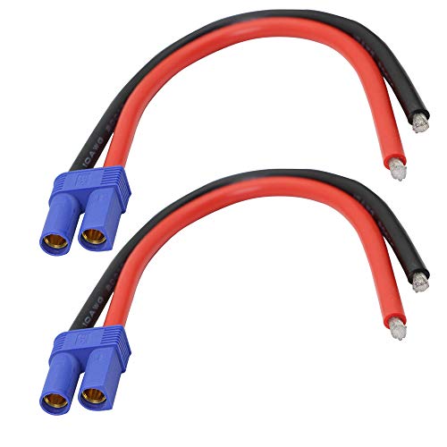 Adattatore Per Cavo Ec5 Connettore A Banana , Cavo Di Carica Ec5 Con Cavo In Silicone Da 18 Cm 10 Awg (Confezione Da 2) (Femmina)