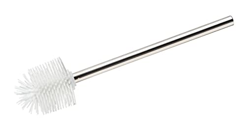 Wenko Manico Con Ciuffo Di Ricambio In Silicone Bianco Acciaio Inossidabile - Scopino Wc Di Ricambio, Con Effetto Anti Aderente, Acciaio Inossidabile,