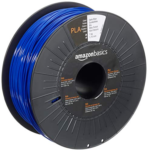 Amazon Basics - Filamento Per Stampanti 3D, In Polilattato (Pla), 1.75 Mm, Blu Scuro, 1 Kg Per Bobina