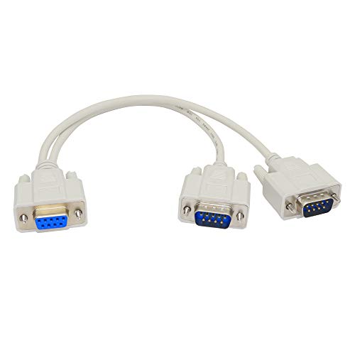 Pngknyocn 30 Cm Db9 Y Splitter Cable Db9 9 Pin 1 Femmina Ale A 2 Maschio Rs232 Serial Splitter Adapter Cavo Dritto Per Collegare Vari Dispositivi Di I