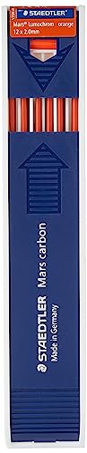 Staedtler Mars Lumochrom 204 - Confezione Da 12 Mine Da Disegno, 2 Mm, Colore: Arancione