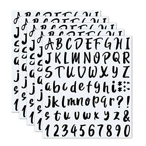 Olakin 5 Fogli Adesivi Numeri E Lettere, Impermeabile Adesivi Numeri Di Cassetta, Postale Numeri Alfabeto Decal Per Cassetta Postale, Casa, Porta, Num