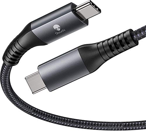 Stouchi Cavo Thunderbolt 3 (1M),Usb-If Tb3 Cavo Usb 4.0 Cavo Intrecciato 100W/20V/5A,40 Gbps 5K,Compatibile Per Mac Studio,Studio Display Docking Thun