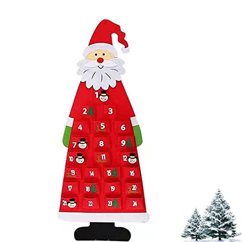 Calendario Dell'Avvento Di Babbo Natale,Calendario Dell'Avvento Babbo Natale Feltro,Calendario Dell'Avvento Tessuto,Calendario Natale Fai-Da-Te,Decora