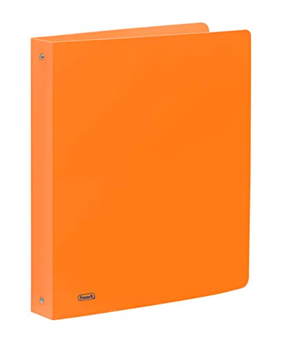 Favorit Raccoglitore In Polipropilene Neon, 22 X 30 Cm, 4 Anelli Tondi Da 30 Mm, Arancione Fluo
