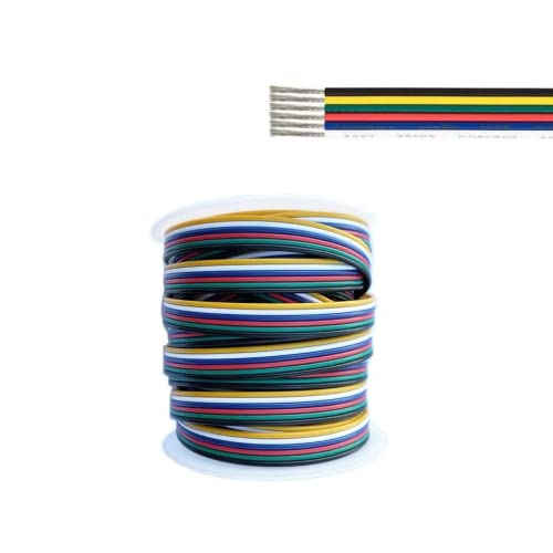 Shaoyayazhang Cavo 22Awg 6-Pin Per Striscia Led Rgbw + Cct / Striscia Di Estensione Led Rgbw Cct Strip 5M 10M 20Metri (5 Metri)