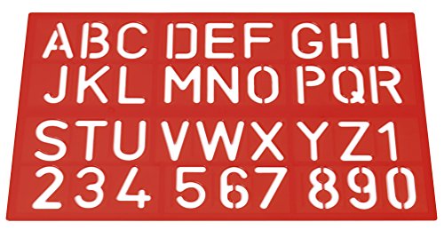 Westcott E-10600 00 Normografo Per Scrittura, Lettere E Numeri, 40 Mm, 3 Colori Assortiti