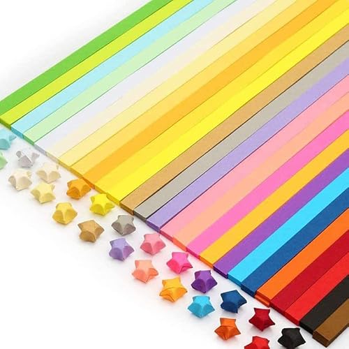Pacchetto Striscia Di Carta Stella Origami, Stelle Di Carta Origami, 27 Colori, 1350 Strisce
