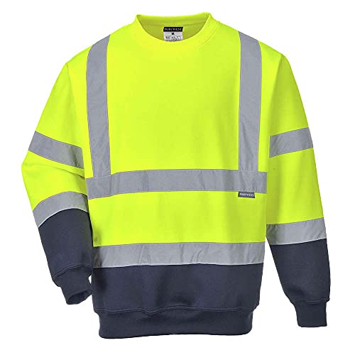 Portwest B306 Felpa Bicolore Hi-Vis, Giallo/Navy, Xxl