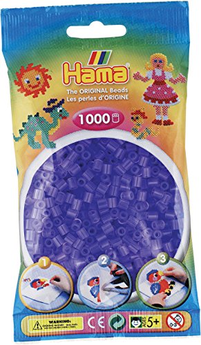 Hama 207-74-Sacchetto Per Perline Da Stirare, 1000 Pezzi, Lilla, Colore Lilas Trasparente, 207-74