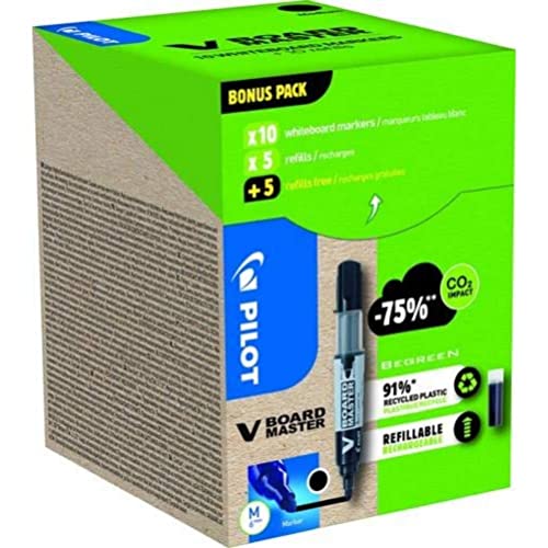 Pilot Greenpack, V-Board Master, Nero, 10 Pennarelli E 10 Ricariche