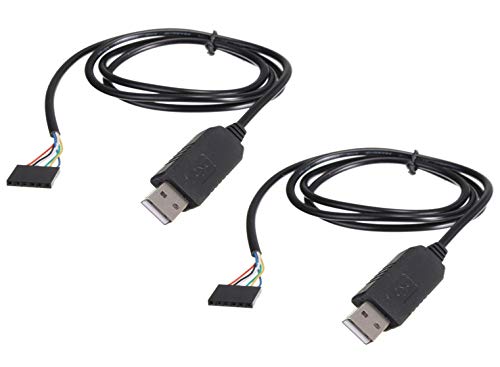Tecnoiot 2Pcs 6Pin Ftdi Ft232Rl Usb To Serial Adapter Module Usb To Ttl Rs232 Cable