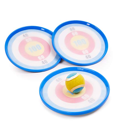 The Twiddlers - Catch Ball E Toss Game Set, 3 Pagaie E 1 Palle - Giochi Da Esterno Per Bambini