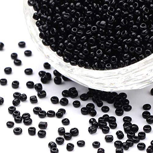 Lotto Di 1000 Perline Di Rocchetto, Diametro 2 Mm, 12/0, Colore: Nero