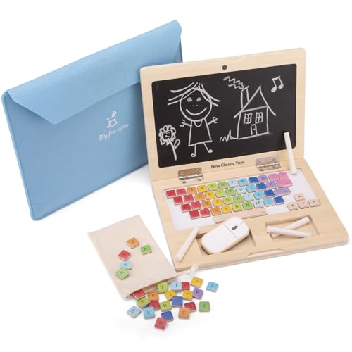 New Classic Toys 18270 Lavagna In Legno - Il Mio Primo Laptop