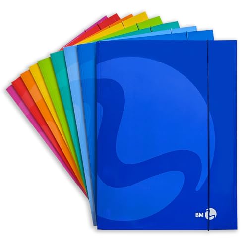 Bm – Bemore – Cartelline 3 Lembi Con Elastico, 0108968 – Cartellina Formato A4 – Copertina Pesante 700G/Mq – Copertina Plastificata Lucida – Confezion