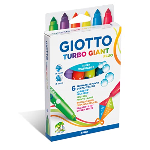 Giotto Turbo Giant Ast. 6 Pennarelli Fluo
